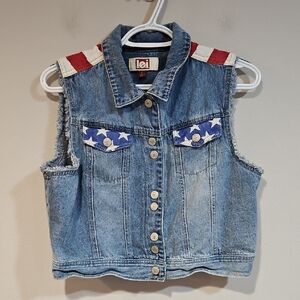 Vintage L.e.i. USA Jean Jacket Vest